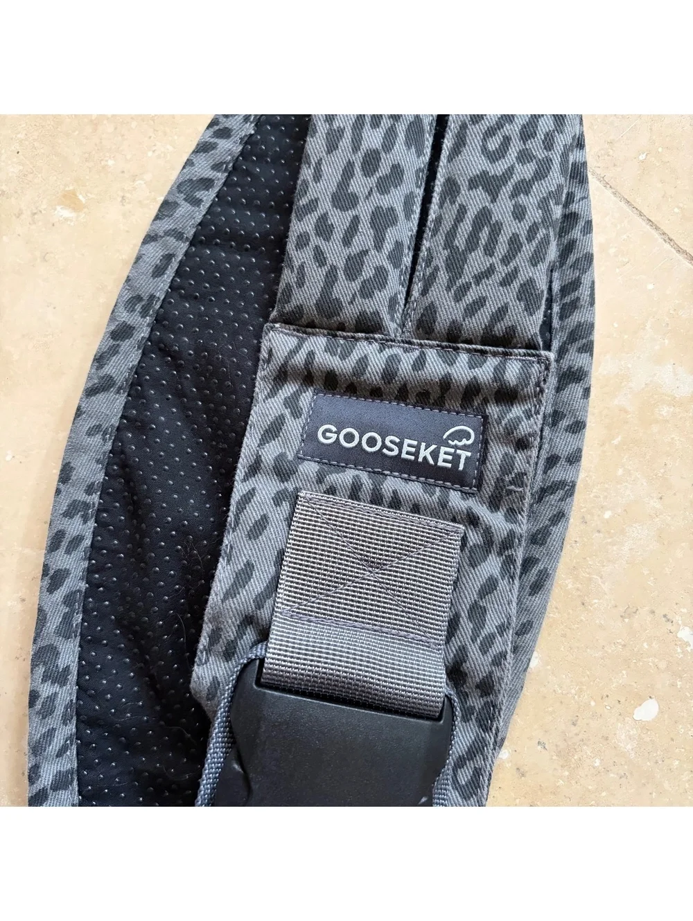Gooseket Sling Travel Packable Adjustable Stylish Leopard Print Gray